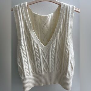 Cable Knit Cream Sweater Vest